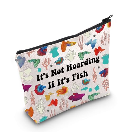 JNIAP Colorful Betta Fish Gift It's Not Hoarding If It's Fish Cosmetic Bag Aquarium Lovers Gift (If It's Fish Bag)