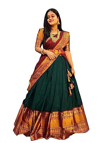 South indian Traditional Unstitched Narayanpet Half Sareee