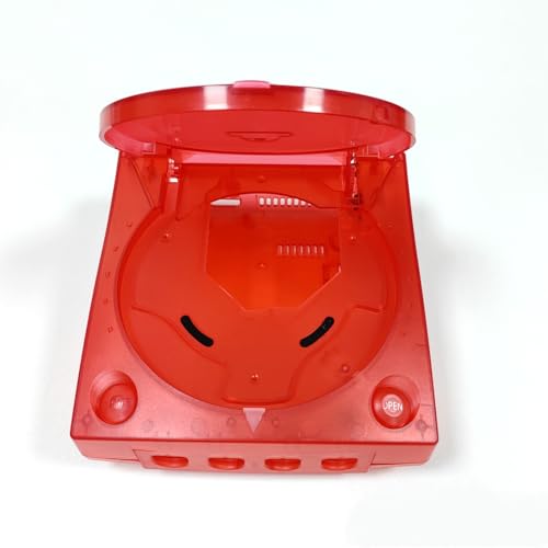 Image of Hzxkqmil Replacement Shell for SEGA Dreamcast DC Retro Video Game Console, Translucent Plastic Housing Case Accessories for Dreamcast DC, Transparent Red