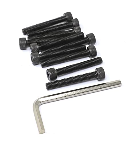 Image of iexcell 10 Pcs M8 x 55mm Thread Pitch 1.25 mm Alloy Steel 12.9 Grade Hex Socket Head Cap Screws Bolts Kit, Black Oxide Finish