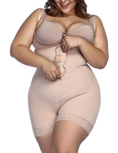Sweetlover Faja Reductora Body Reductor Shaper Lencería Moldeadora Underbust Posparto Adelgazantes Bodysuit sin Costura para Mujer M-Beige