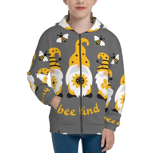 Bee Kind Kids Pullover Hoodies Boys Zip Up Sweatshirts Girls Athletic Clothes with Pocket3
