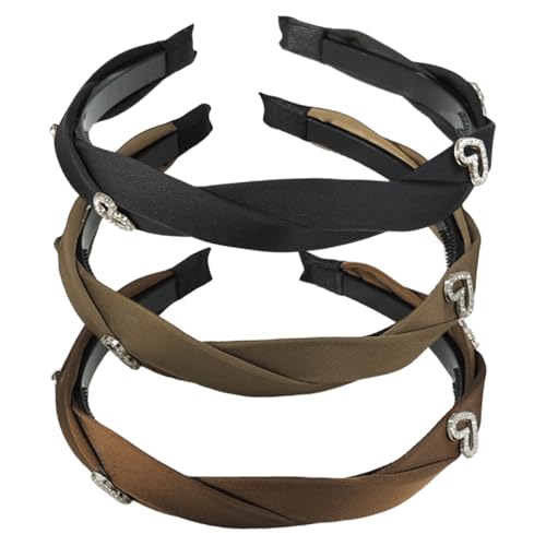 scicent Stirnband Damen 3 Stück Kreuz Strass Stirnbänder Kristall Haarband Edelstein Vintage Haarreif mitZahn Rutschfeste Haarreifen Party Abschlussball Haarschmuck für Frauen und Mädchen – 29813