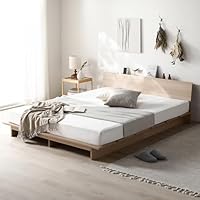 ナチュラル RASIK ステージベッド ダブルサイズ マットレス付 Amazon｜RASIK ベッド ダブル ステージ無しタイプ 3ゾーンポケット