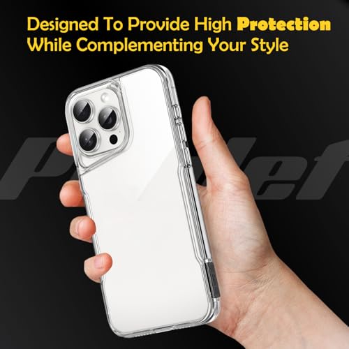 Image of Prolet HD Clear Transparent Case Compatible with iPhone 16 Pro, Durable Hard Plastic Back, Silicone Protection for Camera & Sides, Sleek & Stylish Design
