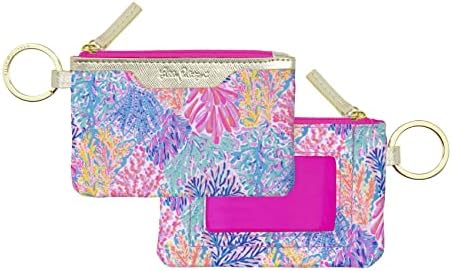 Lilly Pulitzer ID Holder Wallet, Keychain Wallet with Zip Close, Cute Card and ID Case for Women, Splashdance
