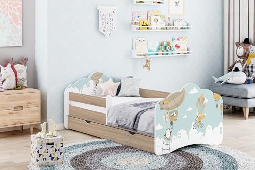 Happy Babies Kinderbett - Mit Matratze & Schublade und Rausfallschutz,...