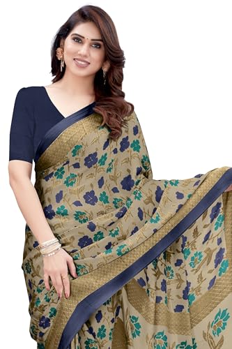 Image of MIRCHI FASHION Saree for Woman Chiffon Floral Printed | Lightweight Daily Wear Women's Sari with Unstitched Blouse Piece (Available in 20 Colors)