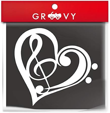 Amazon ハート ステッカー トライバル 音符 車の給油口 サイドミラー ドレスアップ デカール シール 037 ホワイト ステッカー デカール 車 バイク