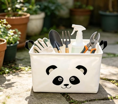 Image of Rectangle Panda Storage Basket, Collapsible Storage Box,Gift Basket,Room Decor(PANDA)