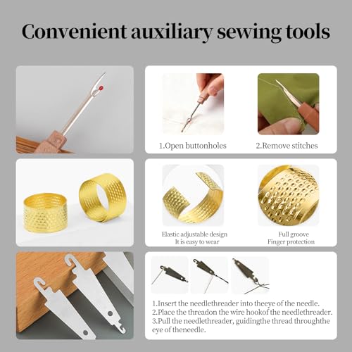 image for Obear 43-Piece Sewing Kit for Adults and Beginners,Big Eye Stainless S