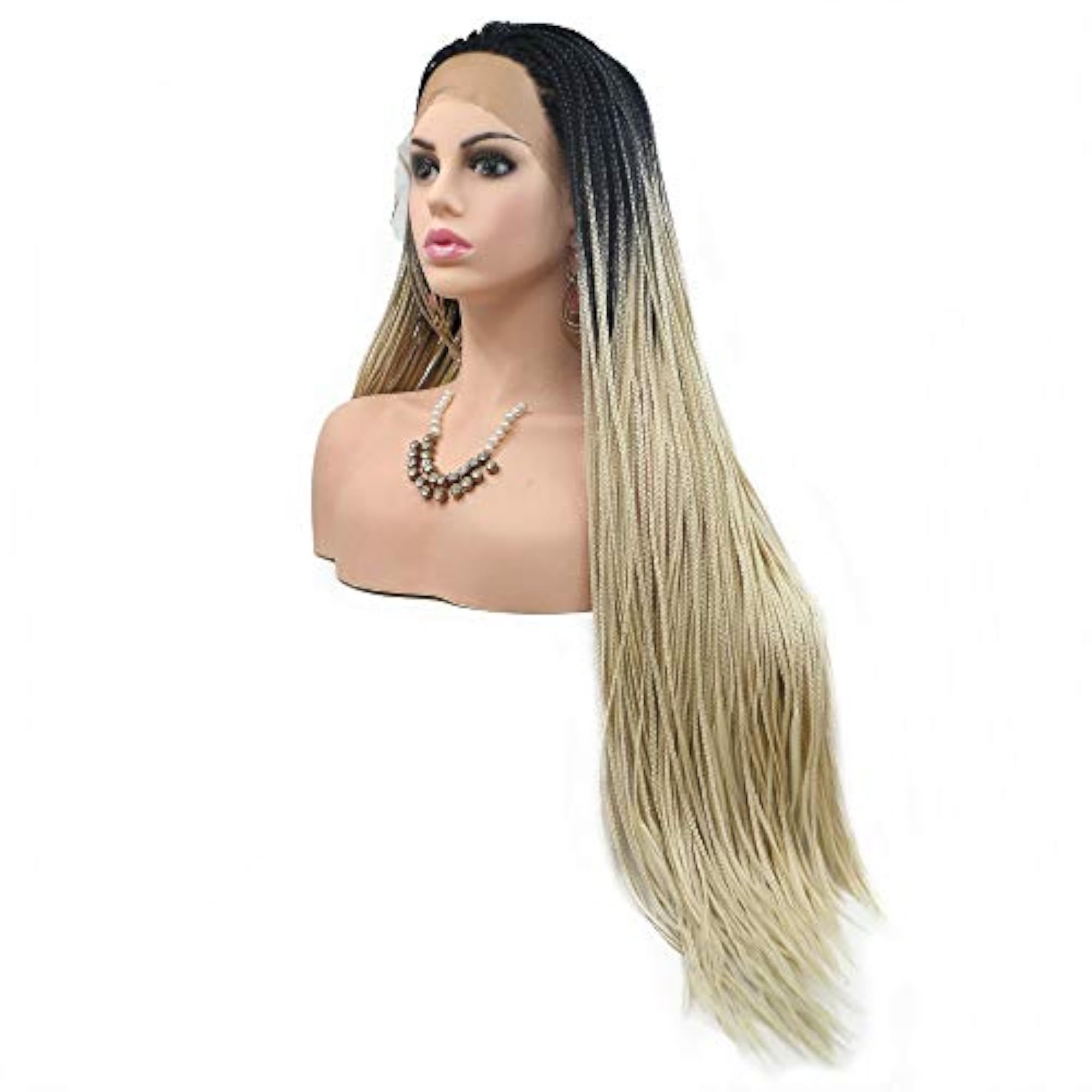 Women's Afro America Box Braided Wig, Long Braid