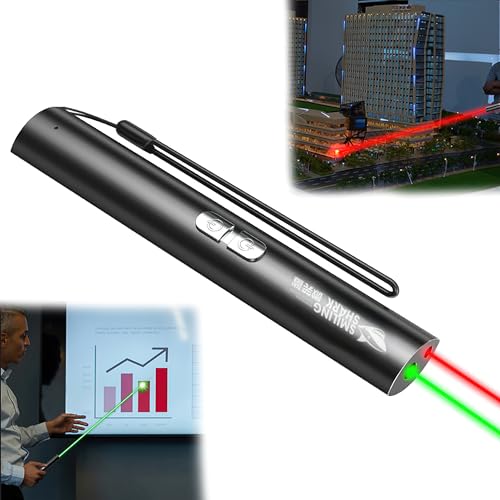 Image of 2 in 1 Laser Light Powerful Green and Red Pointer Pen - High Power, Super Bright 1000M Range, USB-C Rechargeable, Mini Presentation Tool, Cat Lazer, Lesser Light, Strong Laser Light