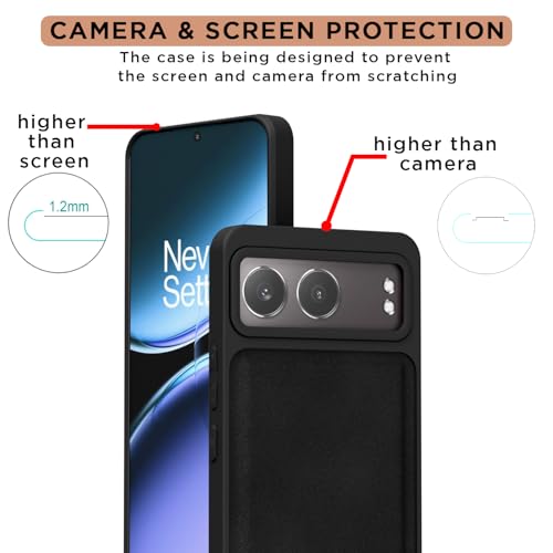 Image of Pikkme Back Cover for OnePlus Nord 4 5G | PU Leather, Full Camera Protection, Super Soft-Touch & Raised Edges Bumper Case (Black)