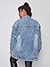 Floerns Women's Plus Size Ripped Distressed Long Sleeve Denim Jacket Light Blue 4XL