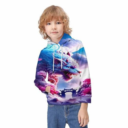 Sweat à capuche motif tigre 3D pull de sport à manches longues pour ado - 2