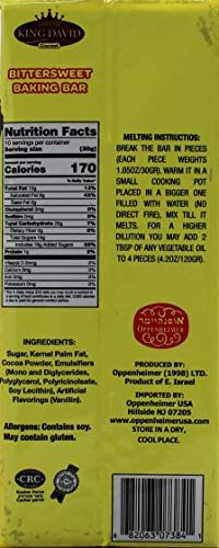 Vegan Baking Chocolate Melting Bar - Non Dairy Kosher Easy Malting Chocolate Bar - 10 Pieces of 30-Gram Per Bar Easy to Break - 2 Packs of 300-Gram - By King David - Thumbnail 3