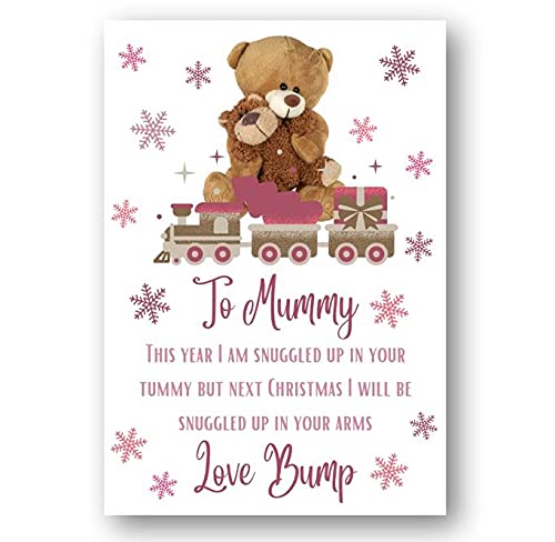 Second Ave Merry Christmas Mummy Love from The Bump Tarjeta de felicitación festiva de Navidad