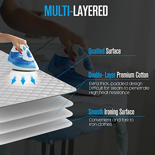 Houseables Ironing Blanket, Magnetic Mat Laundry Pad, 18.25"X32.5", Gray, Quilted, Washer Dryer Heat Resistant Pad, Iron Board Alternative Cover #TOP2