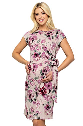 My Bump Women's Side Bow Tie Cap Sleeve Solid Color