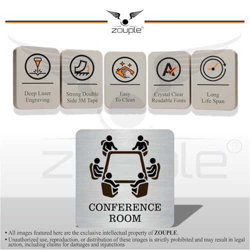 Image of CONFERENCE, CONSULTING ROOM Sign, 6x6 Inch, Durable Steel, Self-Adhesive