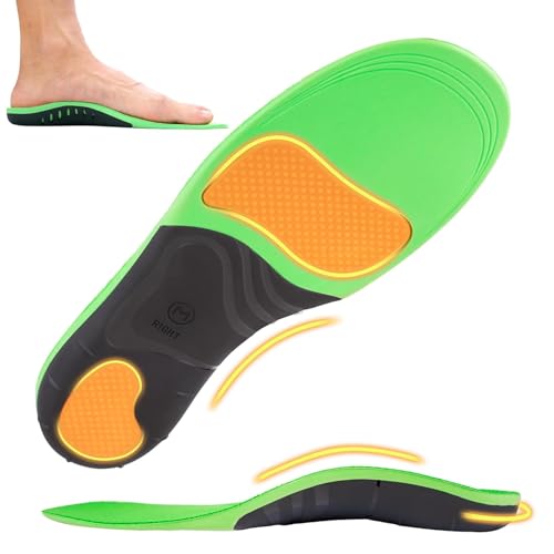 Plantillas Ortopedicas para Hombre y Mujer con Soporte de Arco Alta Suavidad y Funcionalidad para Pie Plano y Prevencion de Fascitis Plantar Distribucion de Presion Verde Talla 41-43 EU