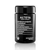 Alteya Bio Rose Beauty Synbiotic (Probiotika + Präbiotika) mit Rosen-Schönheitskomplex (60 Kapseln) - USDA Bio-Zertifiziert - Unterstützt Darmmikrobiom & Haut- und Haareregeneration