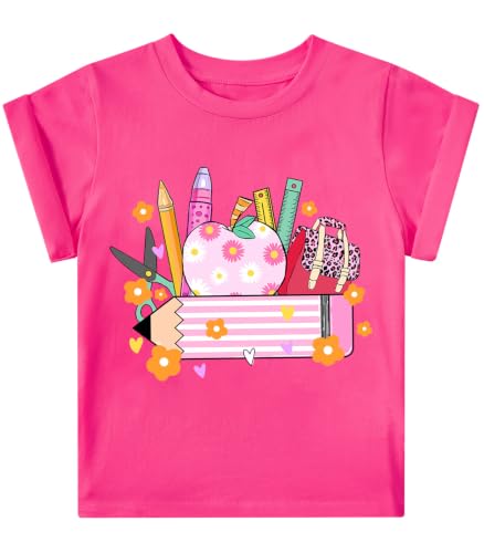 Image of Girls' School Days Short Sleeve Shirts Graphic T-Shirts Size 5-8
