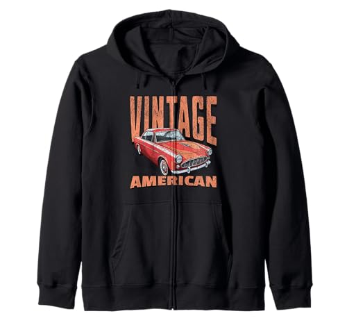 Gráfico de coche clásico retro americano Sudadera con Capucha