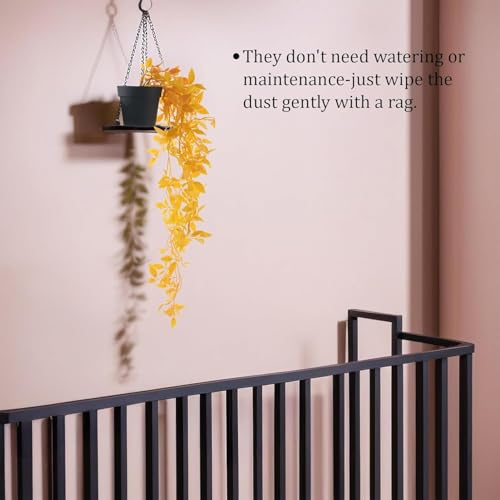 Image of PAPERI Hanging Plants Leaves, Artificial Plants with Pot, Small Faux Plants, Mini Artificial Plant for Indoor Home Decor, Office Table, Wall, Window, Book Shelf, Living Room, Bathroom(Plastic, Pc-1)