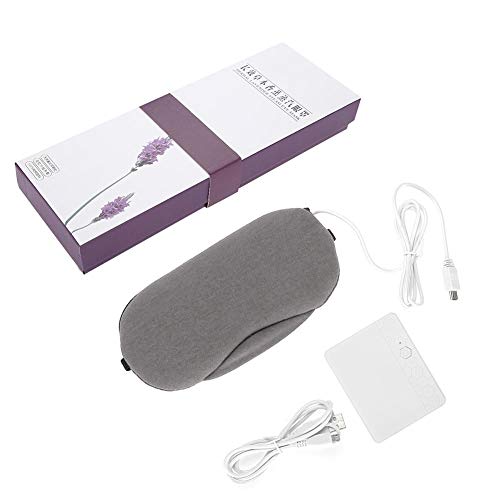 Duevin Lavender USB Calefacción Mascarilla para los ojos Alivio de la máscara de ojos del círculo oscuro para el trabajo de viaje de sueño (gris)