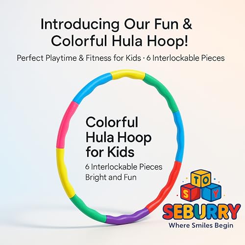 Image of Detachable Hula Hoop for Kids Adults, Fitness Rings for Kids with 6 Interlockable Piece, Adjustable Size | Hula Hoop for Women Excersie for - Boys & Girls (Multicolor)
