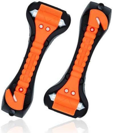 CARTO Set of 2 Emergency Escape Tools/Hammers with Integrated Seatbelt Cutter – Be Prepared for Any Emergency, 19 x 7.2 x 3.7 cm/Important Tool for Dangerous Situations/Window Hammer for the Car