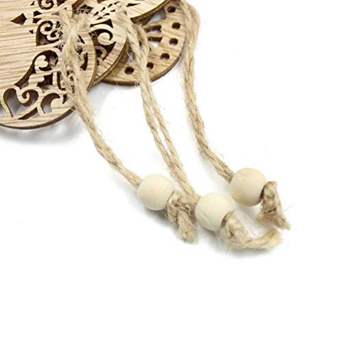 CLISPEED 6Pcs Fatias De Madeira Rústica De Madeira Inacabada Entalhes Do Coração Do Dia Dos Namorado