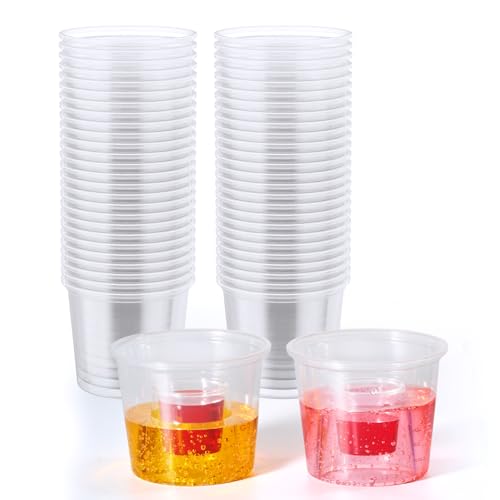 JOLLY CHEF 60 Disposable Bomber Cups Jager Bomb Shot Glasses plastic Highly Durable and Reusable Shot Cups Perfect for Wedding Valentines Day
