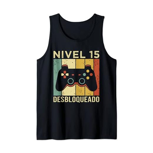 Gaming Videojugador Mando Cumpleaño 15 Aniversario Gaming Camiseta sin Mangas