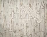 mywoodwall 3D Wandverkleidung Holz Weiß Selbstklebend Brushed Coral Moderne Wandpaneele Vintage Umweltfreundlich