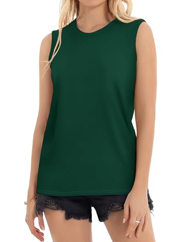 Image of Womens Tank Tops Summer Casual Sleeveless Top Loose Fit Basic Tunic Shirts