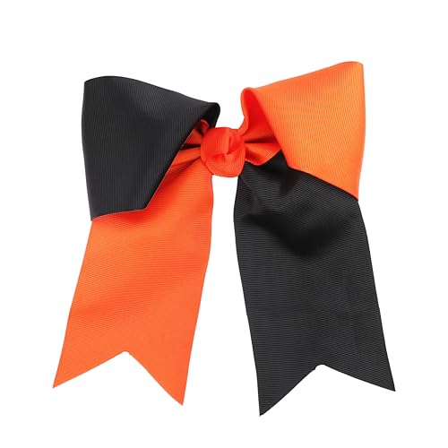 Pinza Jumbo de Moño Bicolor con Cintas (Naranja y Negro) miniatura 1