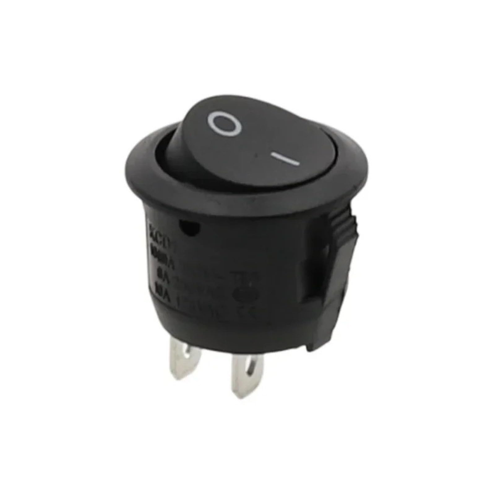 Lot de 10 interrupteurs à bascule ronds marche/arrêt à 2 broches 15 mm 3 A 250 V 6 A 125 V pour voiture, camping-car, bateau