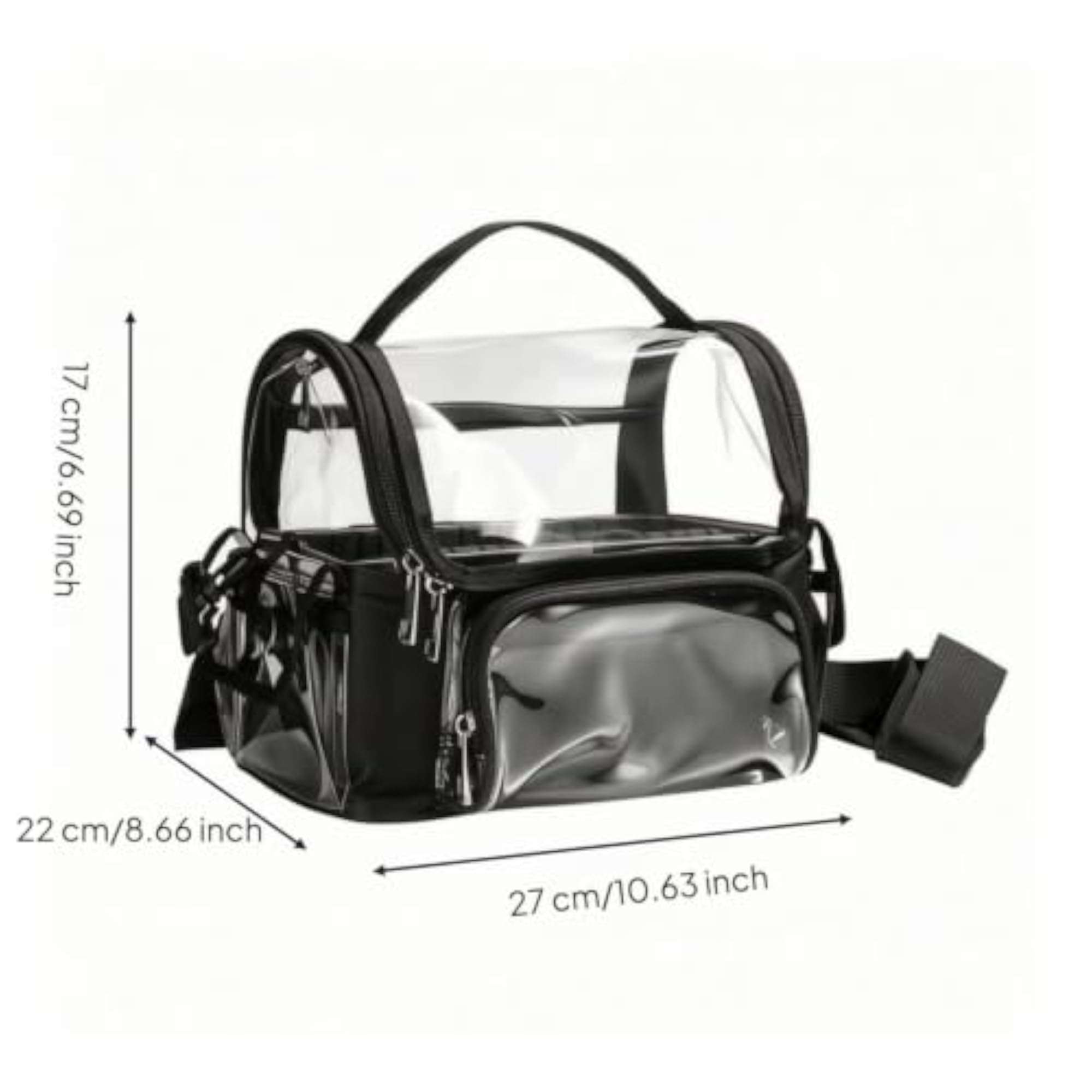 Transparent Structured Makeup Bag, Easy to Clean
