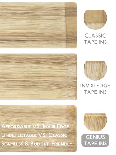 Image of WENNALIFE Genius Tape in Hair Extensions Human Hair, Invisible Tape in