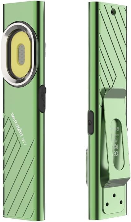 Genérico Mini Linterna LED Recargable USB-C, 675 Lúmenes, Luz de Trabajo COB Magnética y Estroboscópica, Linterna EDC de Bolsillo Portátil (Gris/Verde/Naranja) (Verde)