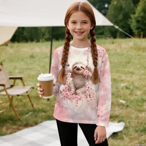 Image of WELLFLYHOM Long Sleeve T-Shirt for Boys Girls 3-16 Years Old Tee Tops Crewneck Pullover Shirts Fall Outfits