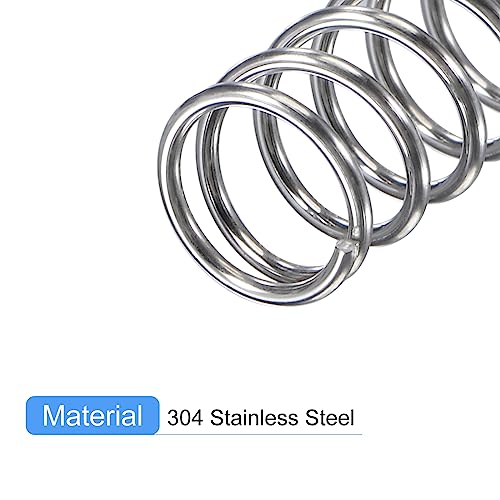 Image of uxcell Compression Spring, 5Pcs 304 Stainless Steel, 8mm OD, 0.8mm Wire Size, 25mm Free Length, Silver Tone