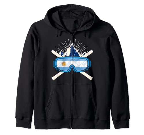 Argentina Esquí Esquí Argentino Argentino Bandera Argentina Sudadera con Capucha