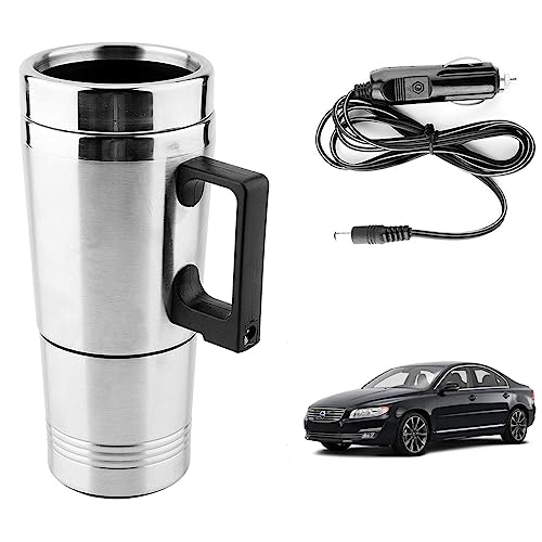 Image of Oshotto 12V Stainless Steel Car Heating Kettle /Mug, Travel Friendly electric Tea /Coffee maker Compatible with Volvo S-80 (300ml)