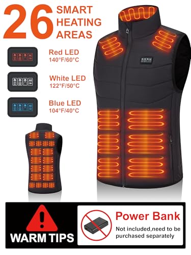 vapesoon Heizweste mit 26 Heizbereichen und Dual-Spannungsunterstützung (5V/7.4V) – Tolles Weihnachts- und Erntedankfest-Geschenk
