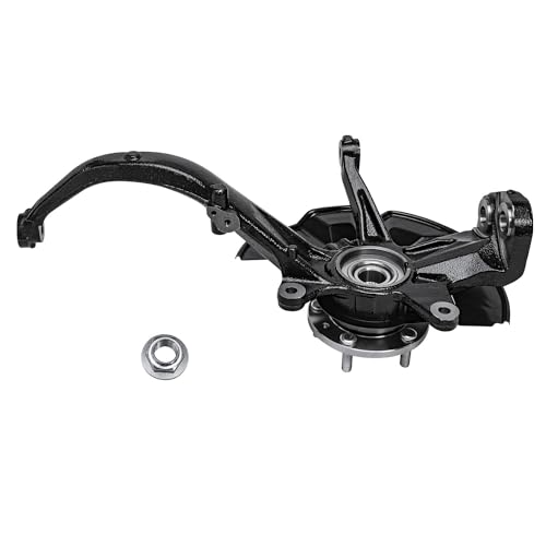 Image of Detroit Axle - Front 2pc Steering Knuckles for 2006-2012 Ford Fusion 2003-2008 Mazda 6 2007-2012 Lincoln MKZ 2006 Zephyr 2006-2011 Mercury Milan, 2 Steering Knuckles & Wheel Bearing Hubs Replacement