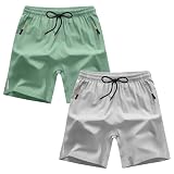 ANHDM Boys Athletic Shorts Quick Dry Sport Shorts Lightweight Running Shorts with Zipper Pockets (Pack of...